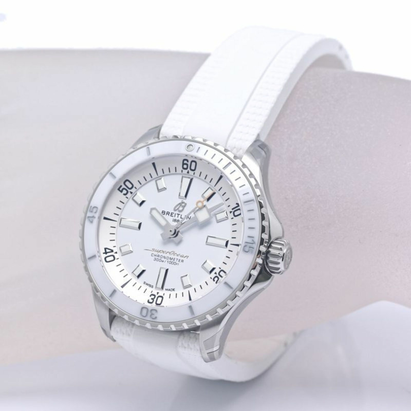 百年靈超級海洋36 A17377211A1S1 A17377 女士腕錶 不鏽鋼 x 橡膠 40316-6