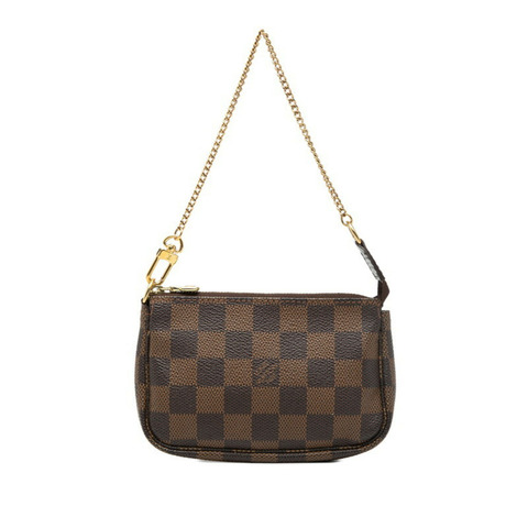 路易威登 Damier Mini Pochette Accessoires 配件手袋 N58009 棕色皮革 女士 LOUIS VUITTON