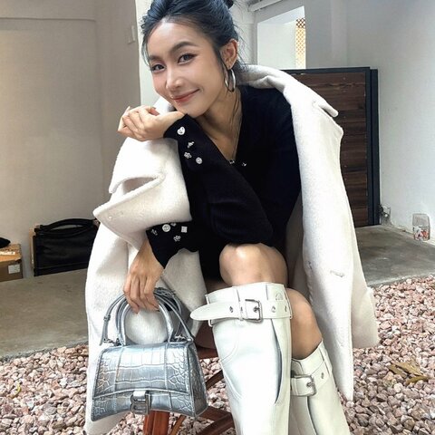 Balenciaga hourglass XS 灰銀色 超級美鱷魚皮色98 新配件塵袋