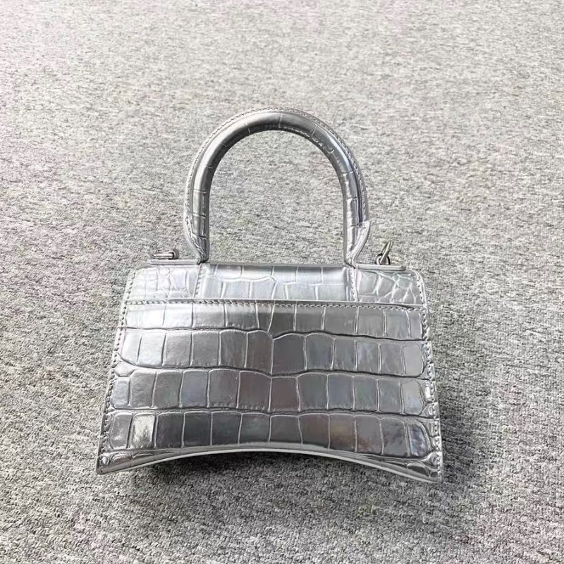 Balenciaga hourglass XS 灰銀色 超級美鱷魚皮色98 新配件塵袋-2