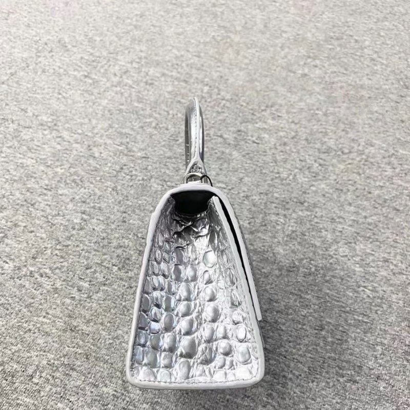Balenciaga hourglass XS 灰銀色 超級美鱷魚皮色98 新配件塵袋-3