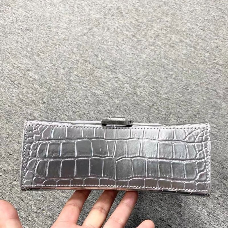 Balenciaga hourglass XS 灰銀色 超級美鱷魚皮色98 新配件塵袋-4