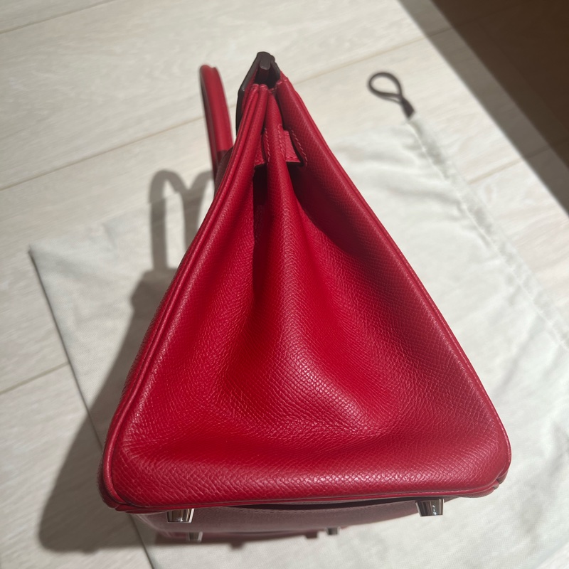 HERMES BERKIN 30 國旗紅 銀扣 鉑金包 P刻-1