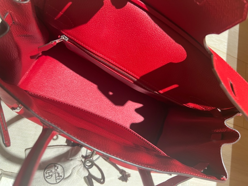 HERMES BERKIN 30 國旗紅 銀扣 鉑金包 P刻-6