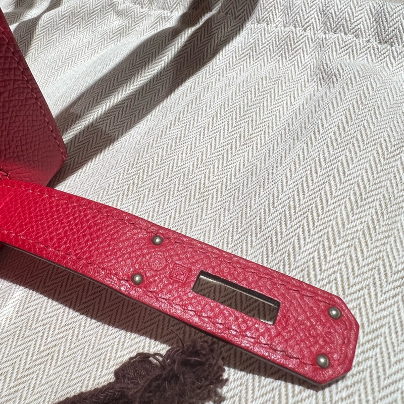 HERMES BERKIN 30 國旗紅 銀扣 鉑金包 P刻-7