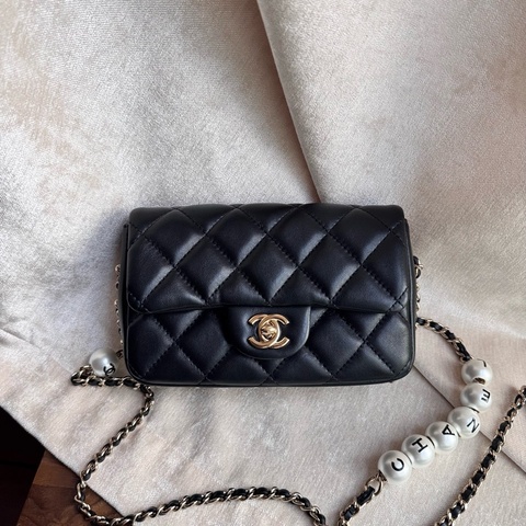 Chanel/香奈兒 滾邊珍珠字母限量CF大mini