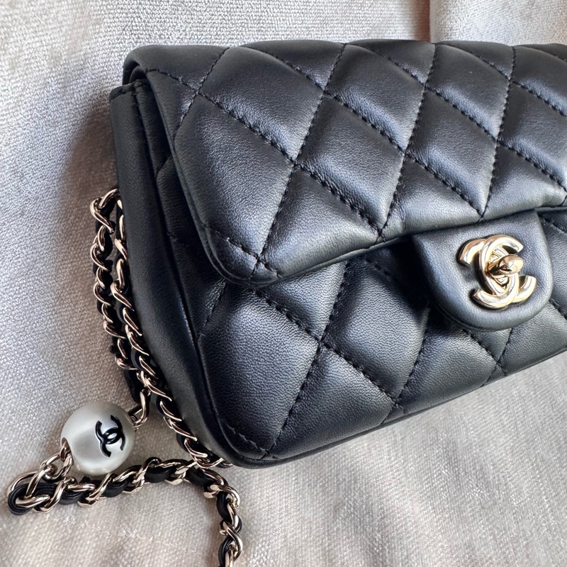 Chanel/香奈兒 滾邊珍珠字母限量CF大mini-5