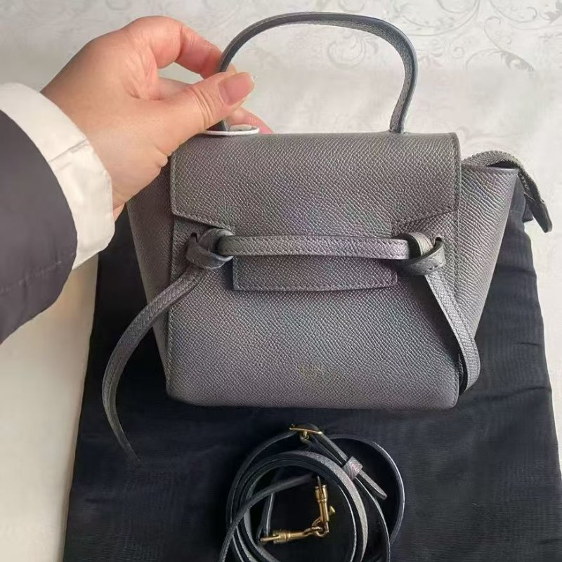 Celine 鯰魚包 pico 大象灰99新 配件塵袋-1
