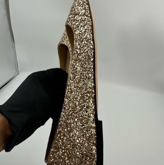 99新 Jimmy Choo 周仰傑 亮片尖頭 休閒單鞋 女款 粉色 尺寸：38.5碼 附件:盒-5