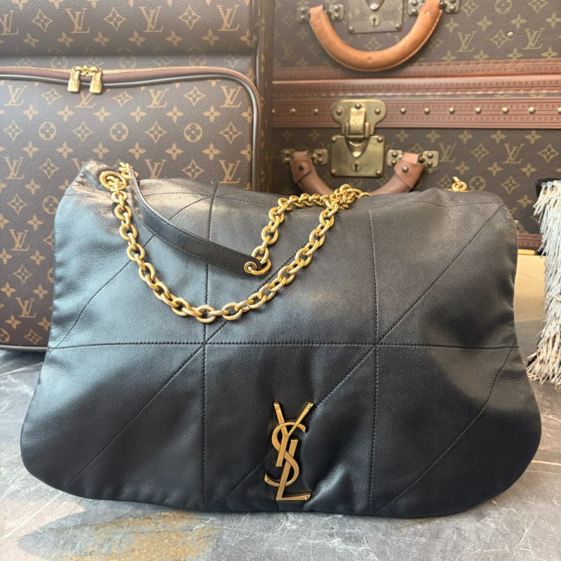 YSL JAMIE 4.3 羊皮肩背包 黑色-0