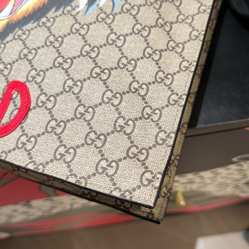 98新 Gucci 老花憤怒貓托特包 021黑標 單包 男女適用-6