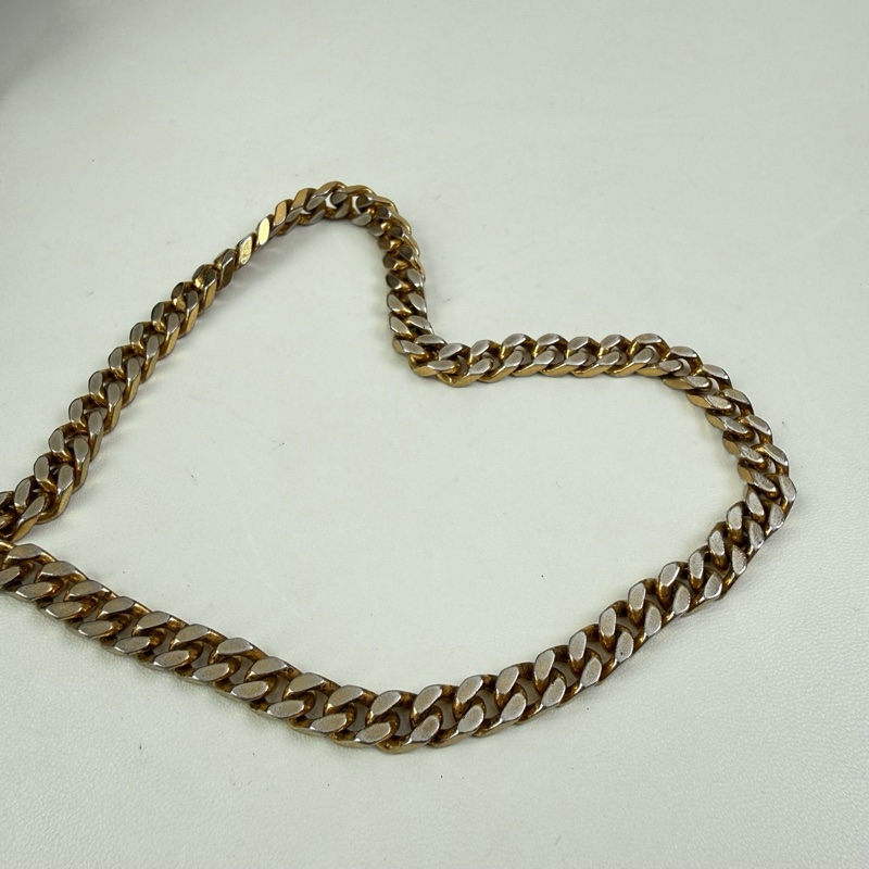 Gucci/古馳 蛇皮黑色鏈條斜挎包 金扣-8