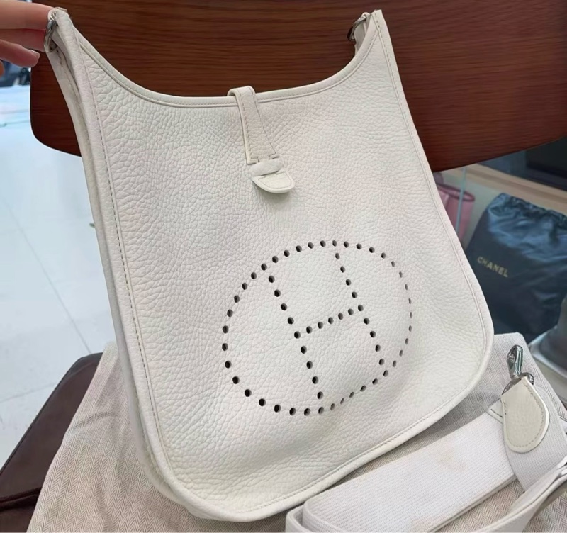 Hermes Evelyne 29伊芙琳 奶昔白 银扣 tc皮-2