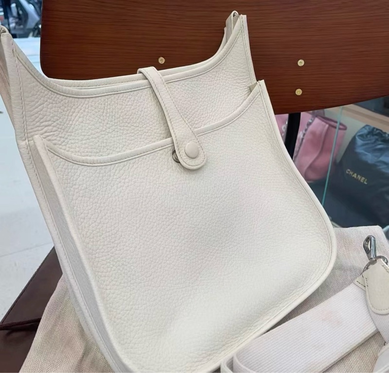 Hermes Evelyne 29伊芙琳 奶昔白 银扣 tc皮-3