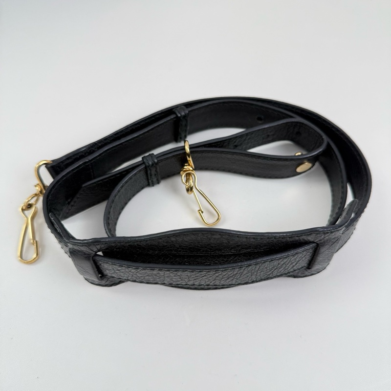 Balenciaga/巴黎世家 機車黑色斜挎包 金扣-6