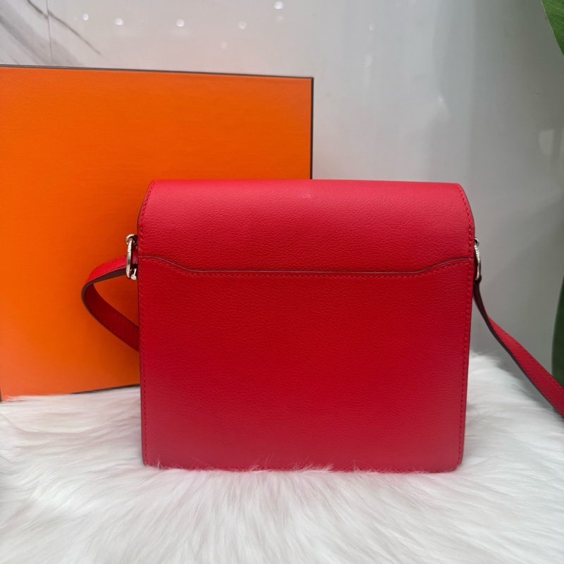 愛馬仕Hermes Roulis19紅色豬鼻子銀扣-2
