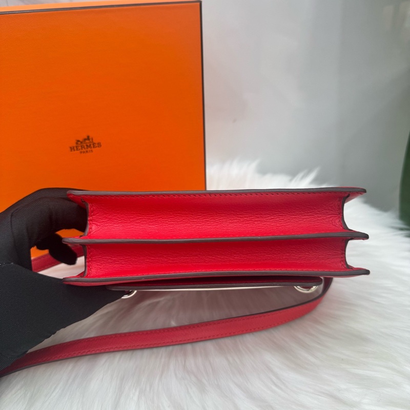 愛馬仕Hermes Roulis19紅色豬鼻子銀扣-5