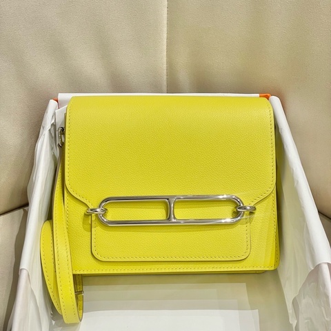 𝙃𝙀𝙍𝙈𝙀𝙎愛馬仕 Roulis 豬鼻子19 9R檸檬黃內拼8v罌粟橙 銀扣