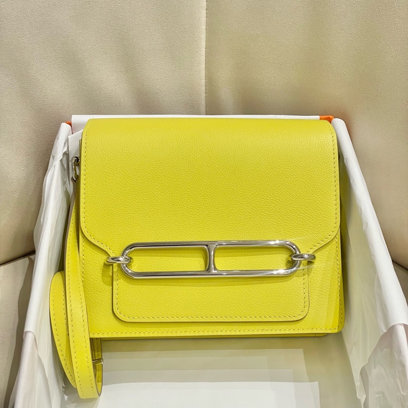 𝙃𝙀𝙍𝙈𝙀𝙎愛馬仕 Roulis 豬鼻子19 9R檸檬黃內拼8v罌粟橙 銀扣-0
