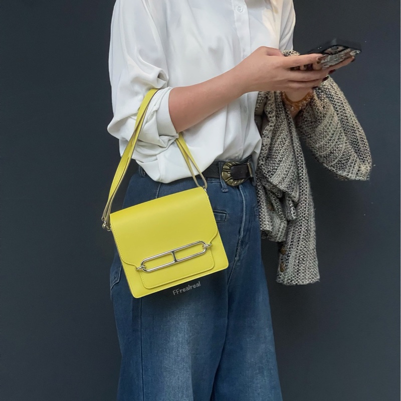 𝙃𝙀𝙍𝙈𝙀𝙎愛馬仕 Roulis 豬鼻子19 9R檸檬黃內拼8v罌粟橙 銀扣-4