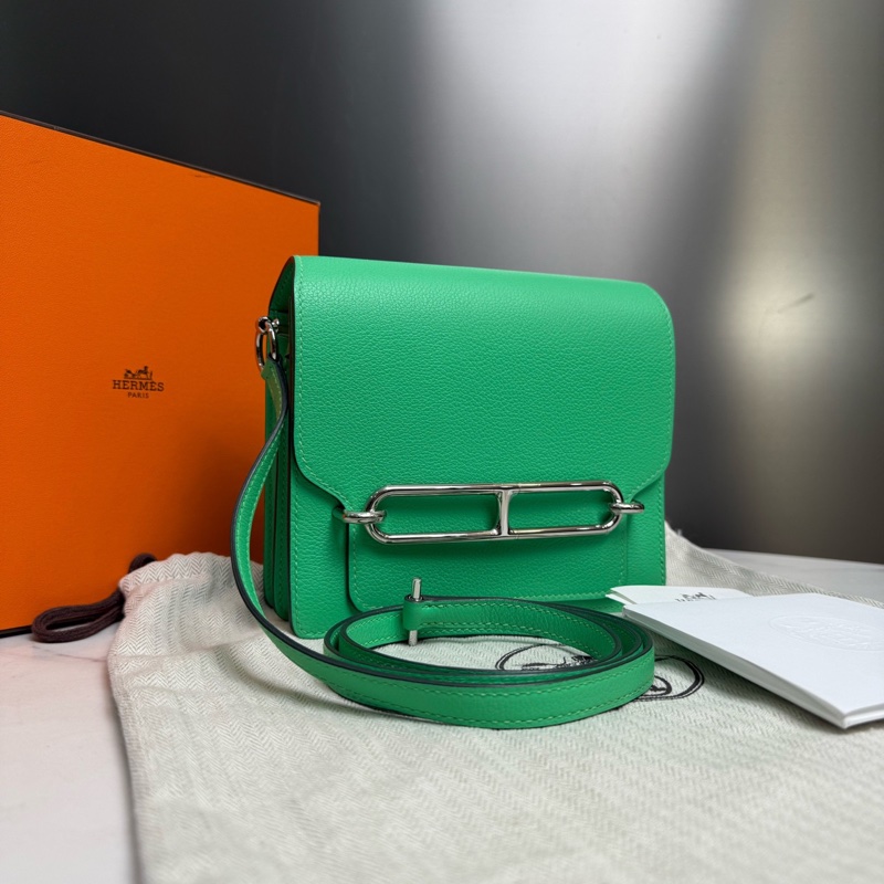 HERMES愛馬仕,B刻,Roulis Mini 豬鼻子漫畫綠銀扣-1