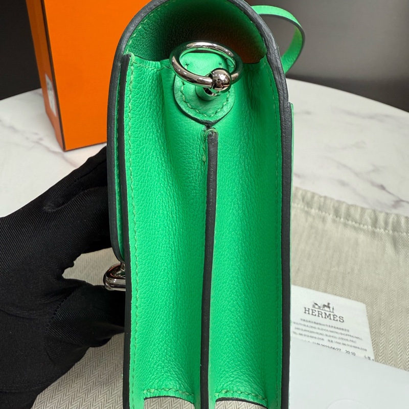 HERMES愛馬仕,B刻,Roulis Mini 豬鼻子漫畫綠銀扣-4