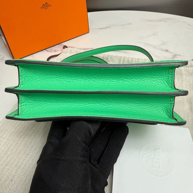 HERMES愛馬仕,B刻,Roulis Mini 豬鼻子漫畫綠銀扣-6