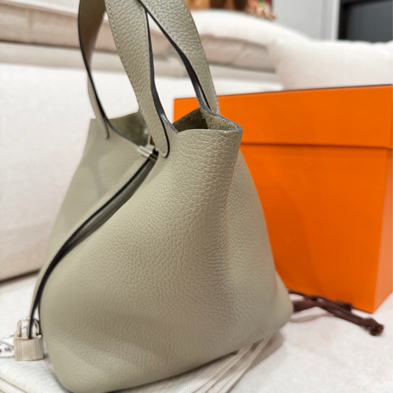 92新❤️Hermes 愛馬仕 菜籃子 picotin18 #鼠尾草綠銀釦 #X刻-2