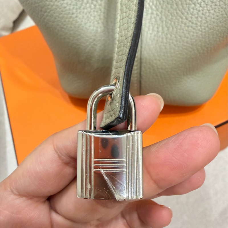 92新❤️Hermes 愛馬仕 菜籃子 picotin18 #鼠尾草綠銀釦 #X刻-32