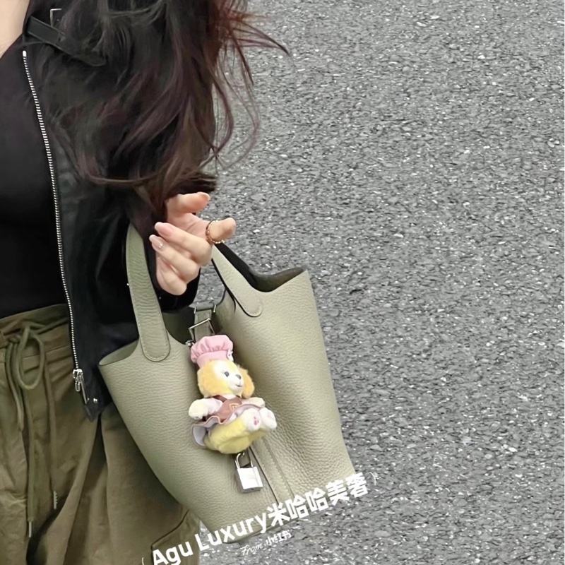 92新❤️Hermes 愛馬仕 菜籃子 picotin18 #鼠尾草綠銀釦 #X刻-40