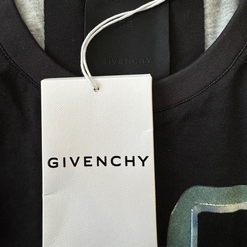 GIVENCHY紀梵希 純色鎖頭圖案圓領短袖 T恤 男款 黑色-5