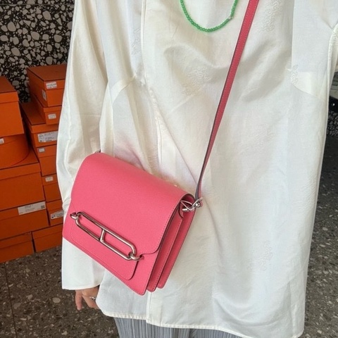 Hermes 愛馬仕 roulis23  豬鼻子 8w唇膏粉 銀扣