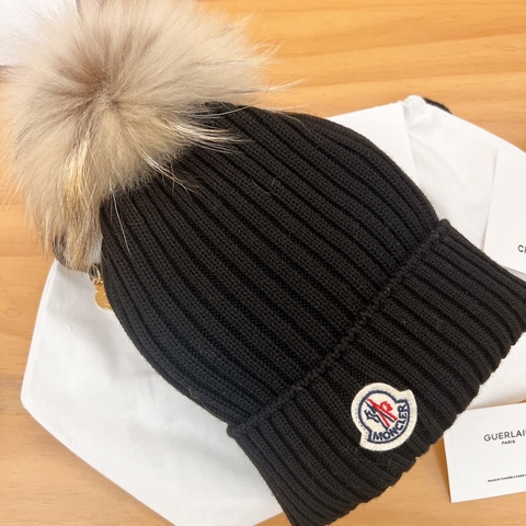 Moncler 毛帽 黑色 滑雪毛帽