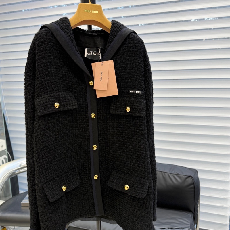 miumiu缪缪 23ss海军领外套-0