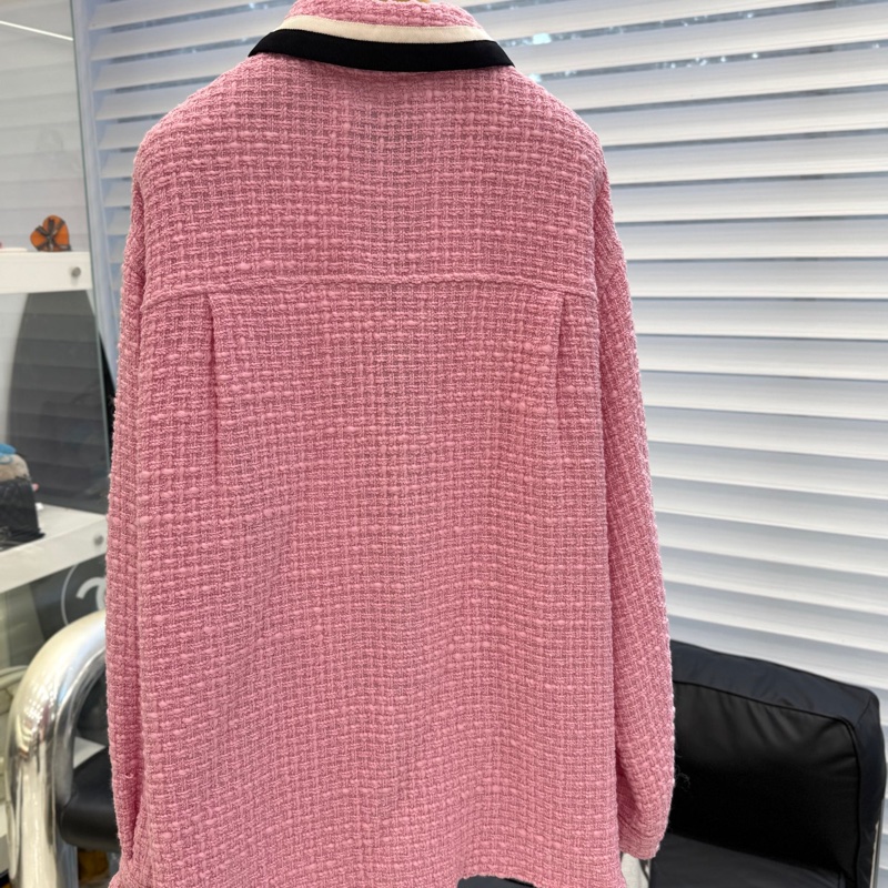 miumiu 粉色小香风编织外套-2