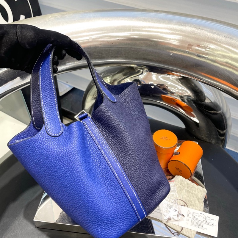 Hermes爱马仕 双拼色菜蓝子-1