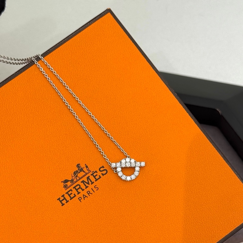 Hermes爱马仕 FINESSE小Q白金钻石项链-2