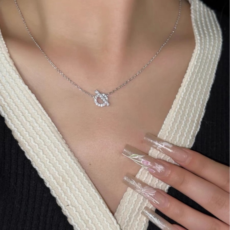 Hermes爱马仕 FINESSE小Q白金钻石项链-4