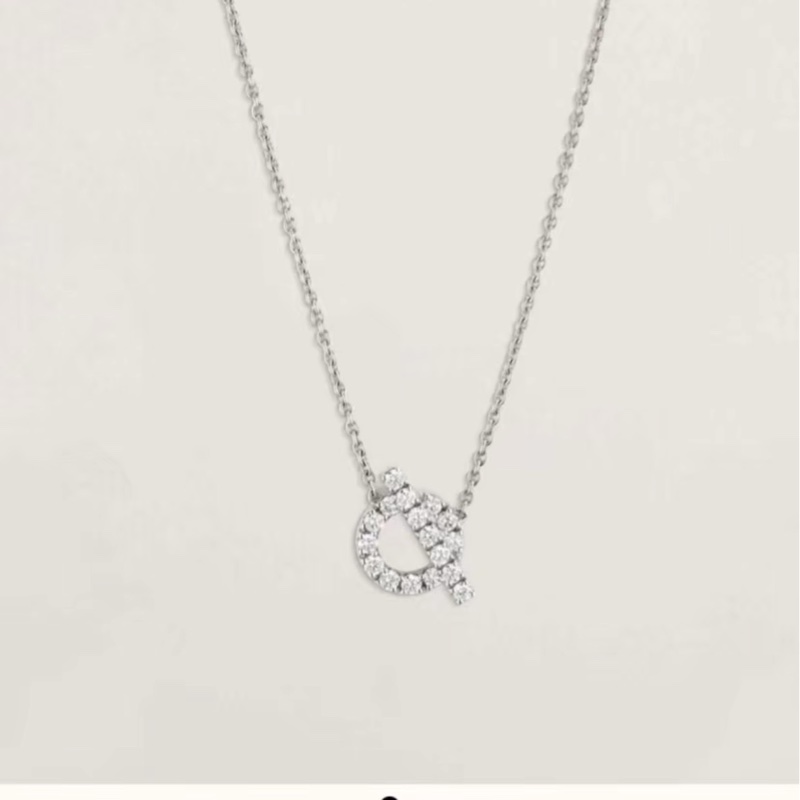 Hermes爱马仕 FINESSE小Q白金钻石项链-5