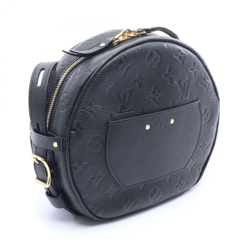 路易威登 Boite Chapeau Souple 中型單肩包/手提包，皮革，Monogram Empreinte，女式，黑色，M45649-1