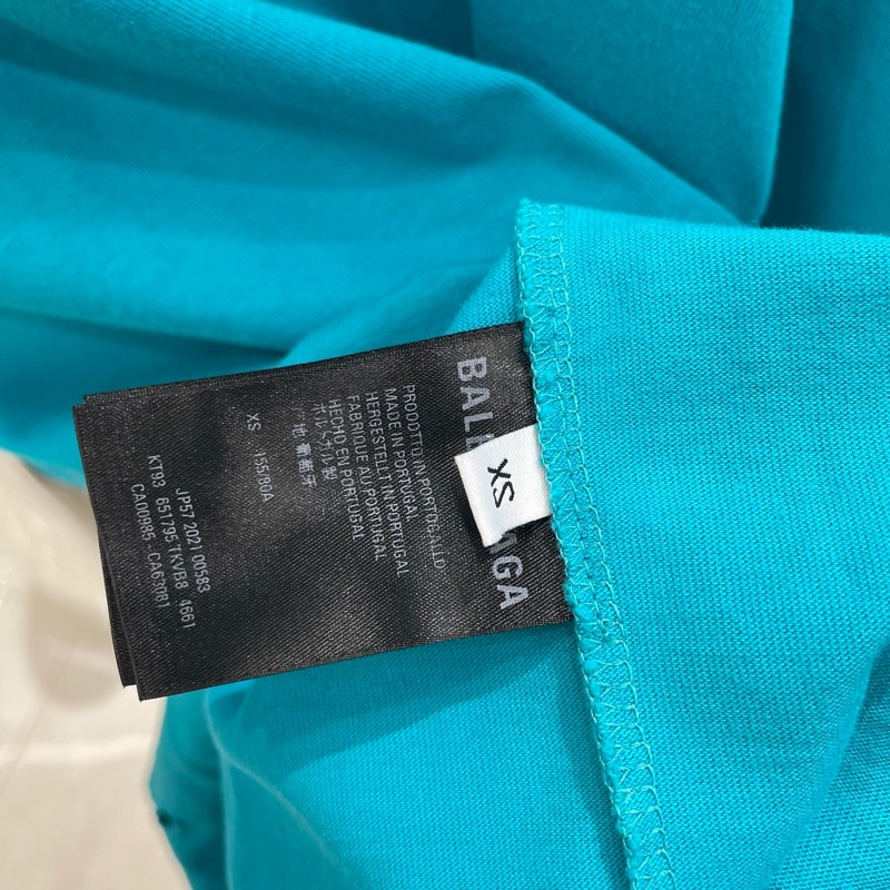 Balenciaga巴黎世家 字母大破坏蓝色短袖-2
