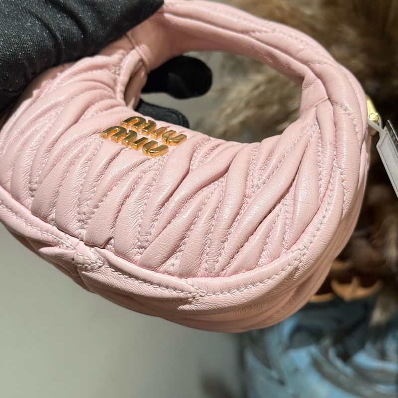 98新 miumiu 雪粉色mini Hobe包 單包 附件:肩帶-5