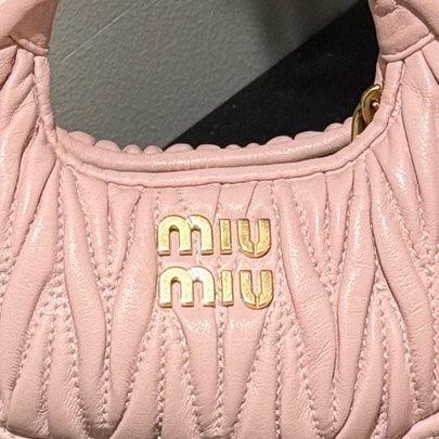 98新 miumiu 雪粉色mini Hobe包 單包 附件:肩帶-9