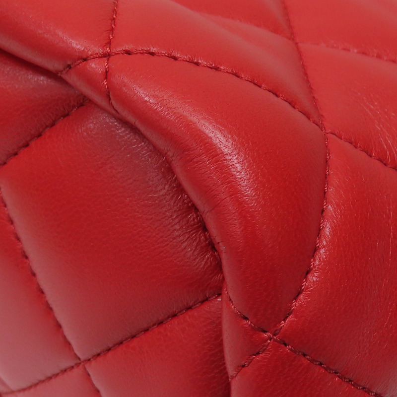 紅色 羊皮 菱格紋 水桶包 肩背包【CHANEL 香奈兒】-13