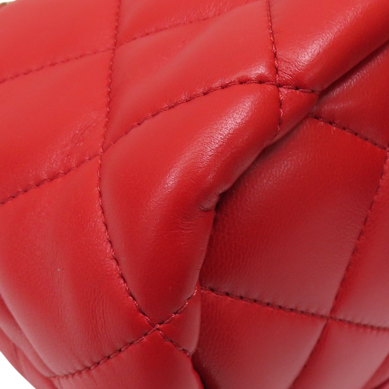 紅色 羊皮 菱格紋 水桶包 肩背包【CHANEL 香奈兒】-16