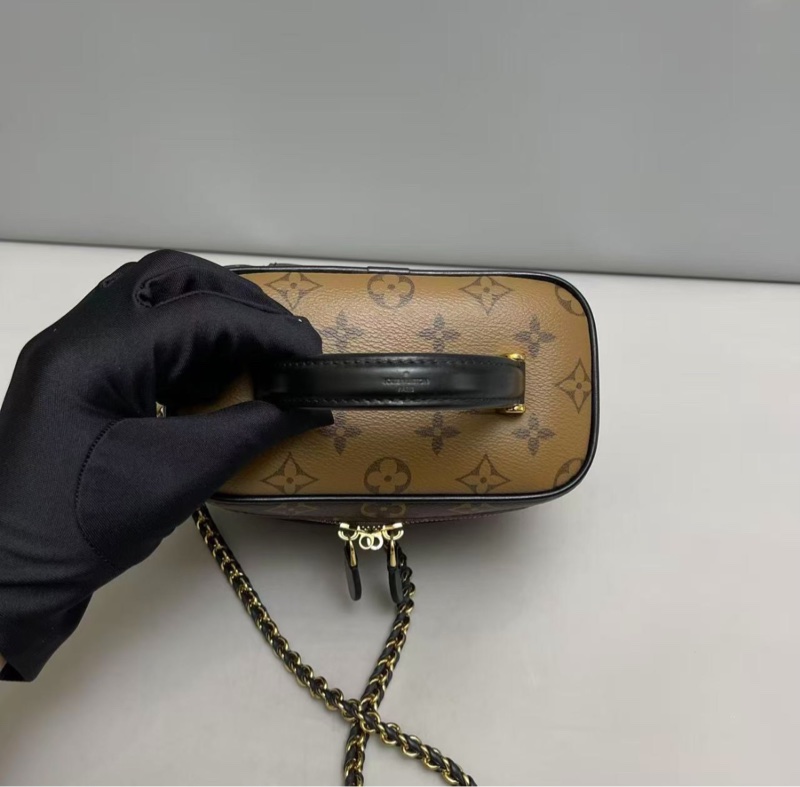 【近年大熱長盒子‼️全網最低價】LV Vanity老花小號化妝包 鏈條拼色老花化妝盒包-7