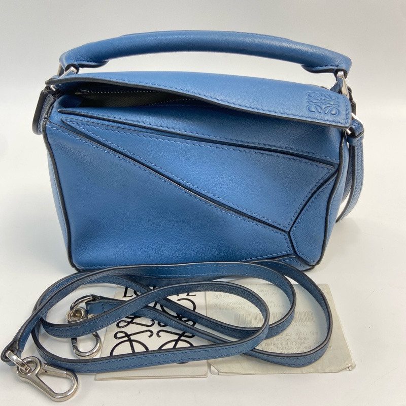 LOEWE/罗意威 puzzle 幾何包mini深藍色 尺寸：18*11*7 附件：塵袋 肩帶-0