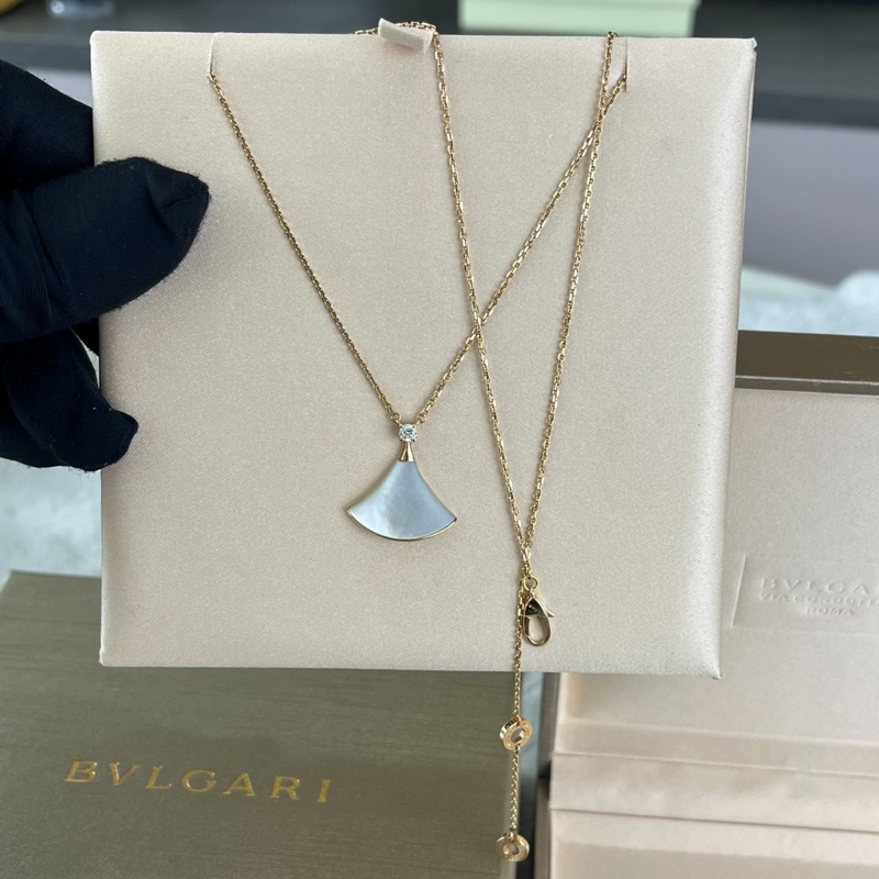 【全網稀有大號💖經典保值✨狀況完美‼️】Bvlgari 寶格麗 Divas Dream 白貝母扇子大號項鍊-2