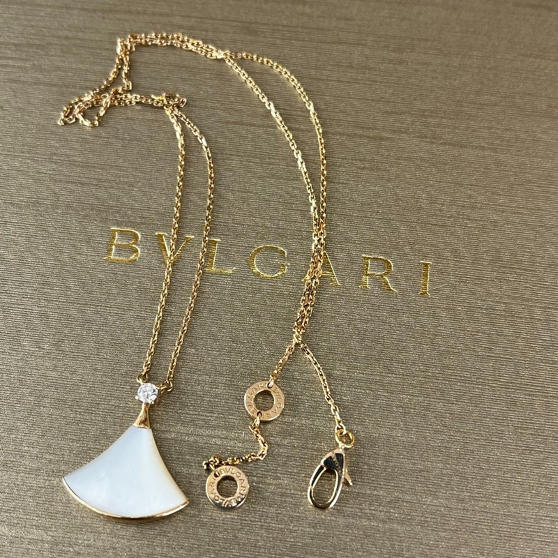 【全網稀有大號💖經典保值✨狀況完美‼️】Bvlgari 寶格麗 Divas Dream 白貝母扇子大號項鍊-3