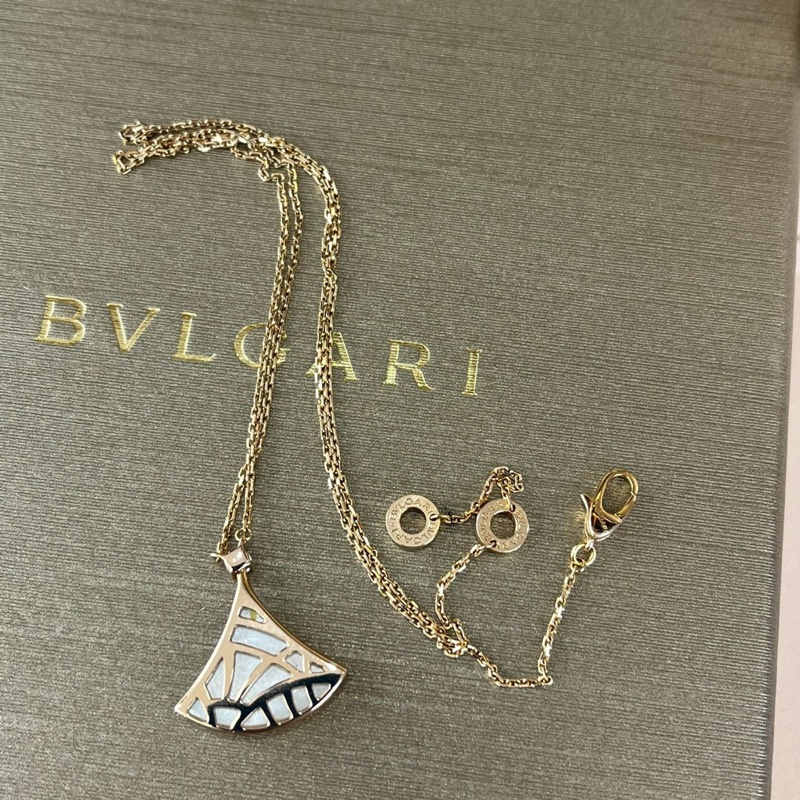 【全網稀有大號💖經典保值✨狀況完美‼️】Bvlgari 寶格麗 Divas Dream 白貝母扇子大號項鍊-4